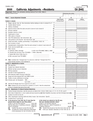 Schedule Ca 540 Form