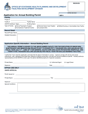 Application for Annual Building Permit Annual Building Permit  Form