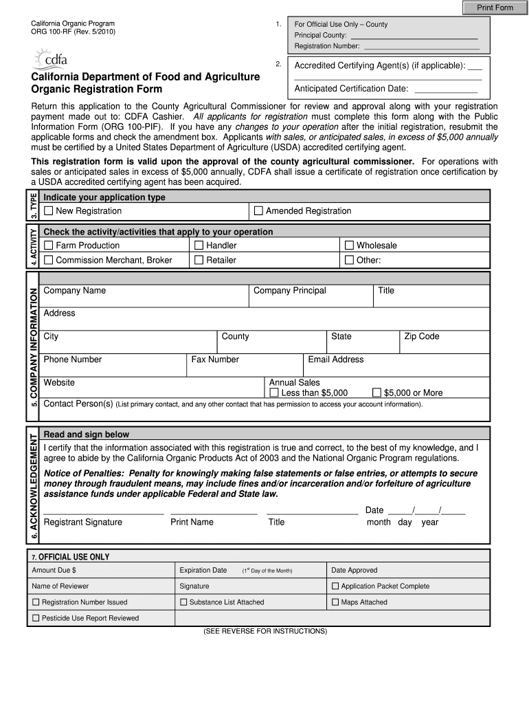 Agricultural Commissioner County of San Diego State of California  Form