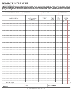 IB or 127 Joint Committee on Printing JCP Report No 2 BLM IB  Form