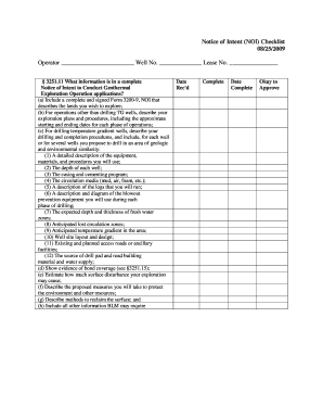 Geothermal Notice of Intent Geothermal Notice of Intent Blm  Form