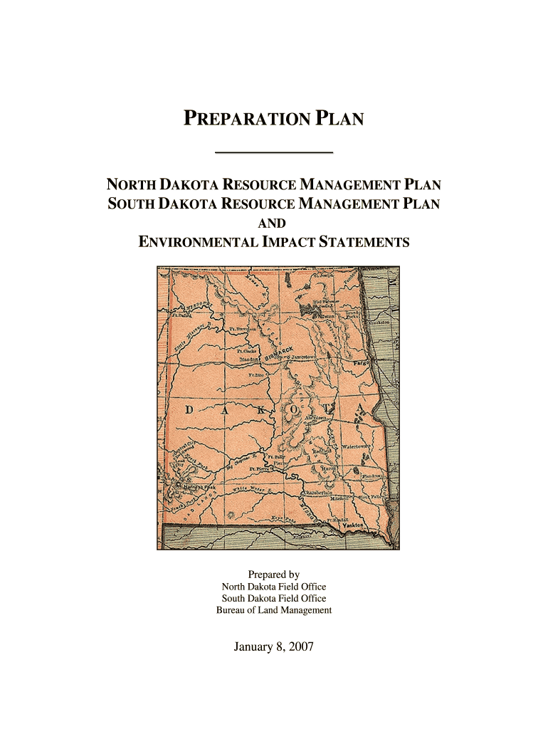 PREPARATION PLAN Bureau of Land Management Blm  Form