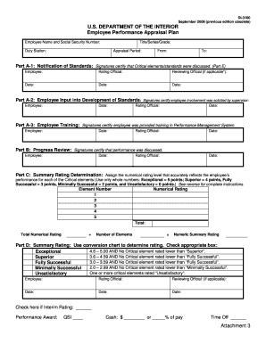 US DEPARTMENT of the INTERIOR Employee Performance Blm