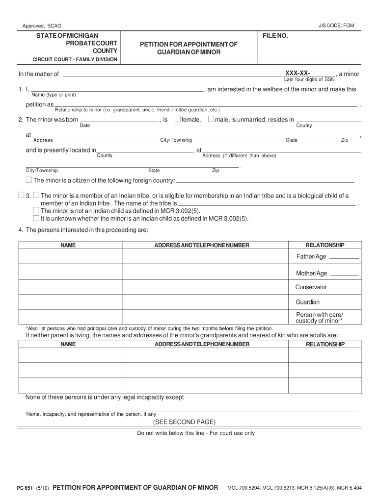 JIS CODE FGM  Form