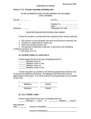 Civil Action Form 113