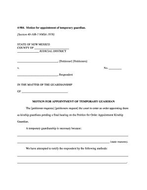 Sample Motion to Appoint Guardian Ad Litem  Form