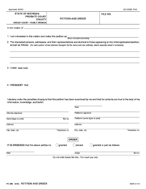 Petition and Order  Form