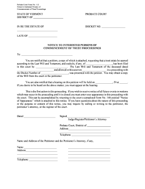 Probate Court Form No