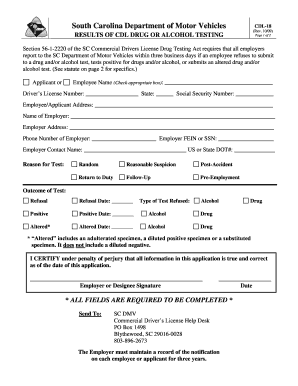 Sc Cdl 18 Fillable Form