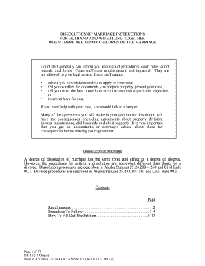 DISSOLUTION of MARRIAGE INSTRUCTIONS  Form