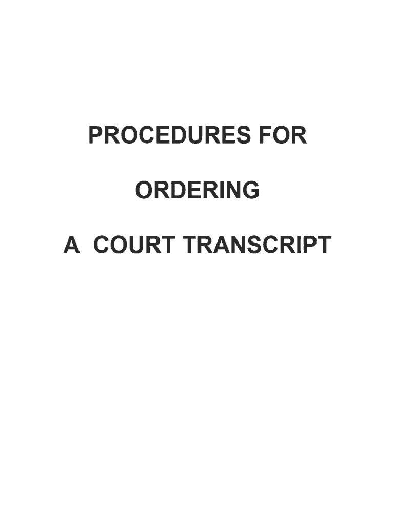 Procedures for Ordering a Court Transcript  Form