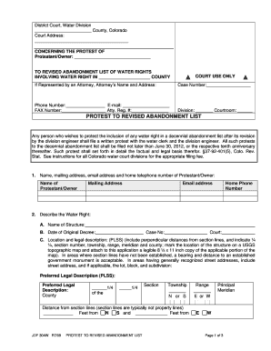 Protest to Revised Abandonment List  Form