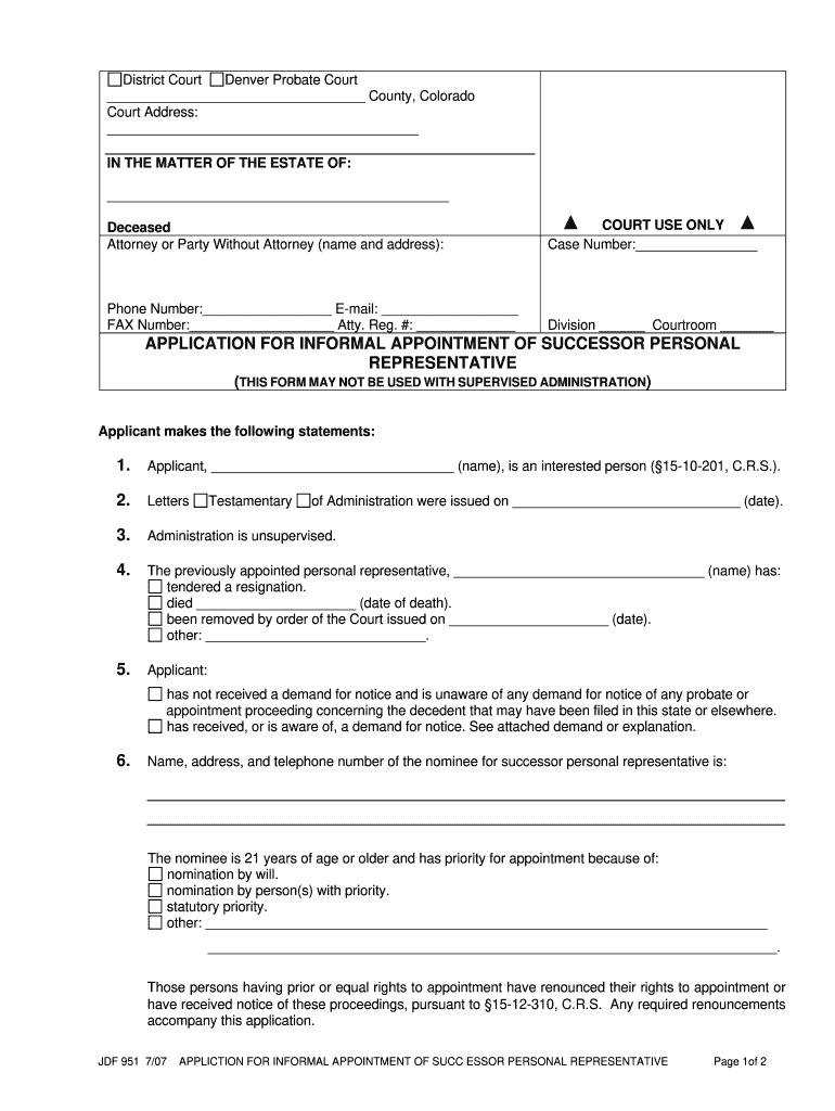  Personal Representative Florida Form 2007
