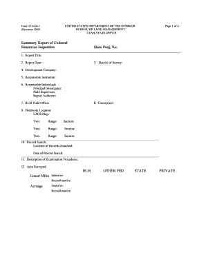 Form UT 8100 3 Bureau of Land Management Blm