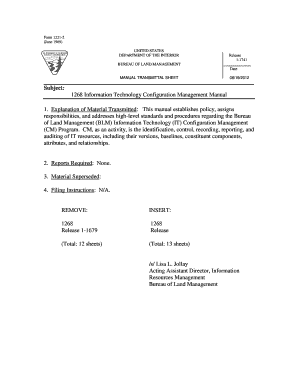 1268 Information Technology Configuration Management Manual 1 Blm