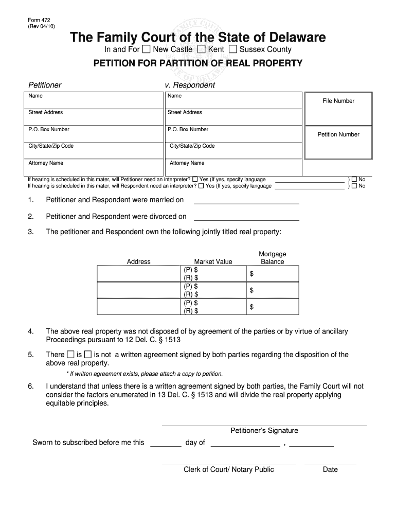  Parttion Form 2010