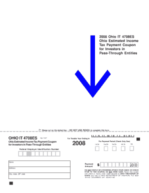 Ohio Estimated Income Tax Payment Coupon for Investors in Pass through Entities  Form