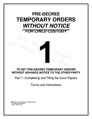 Temporary Orders Without Notice in Arizona  Form