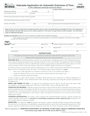 Application for Extension of Time  Form