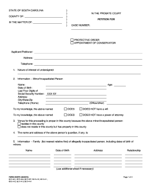  South Carolina Probate Form 540pc 2010