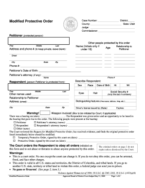 Modified Protective Order  Form