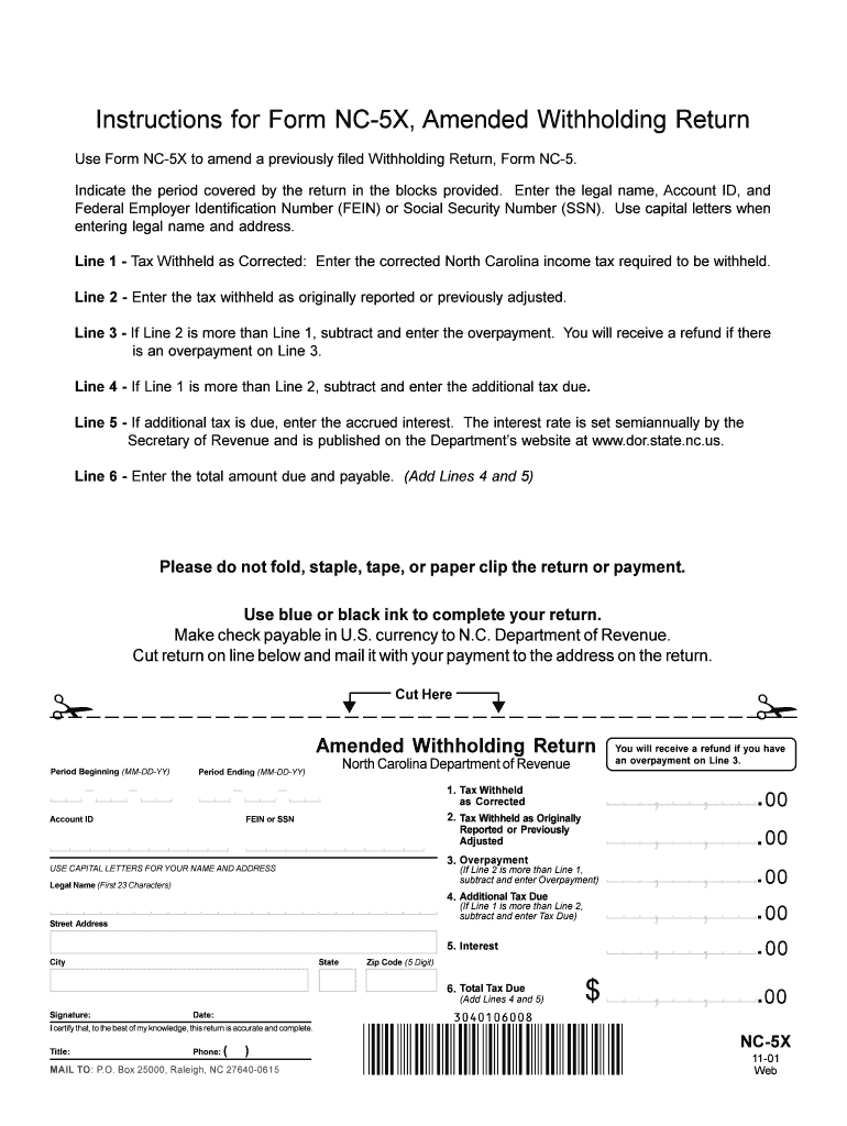  Nc Tax Payment Voucher  Form 2001