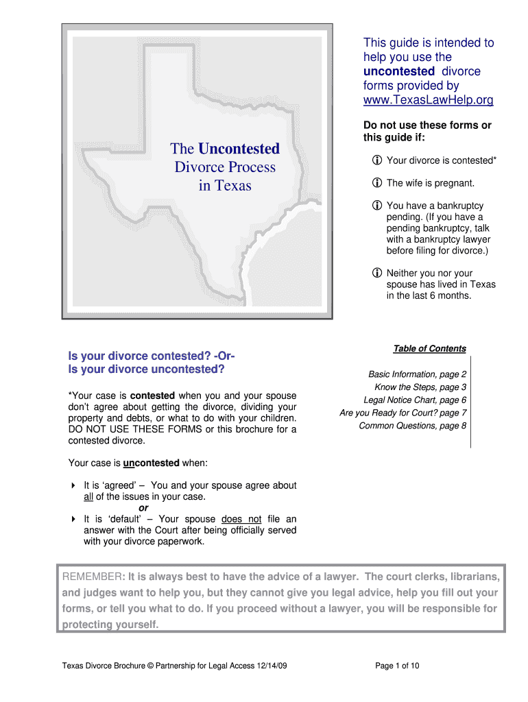  Do Your Own Divorce Texas 2009-2024