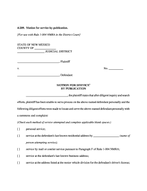 Service by Publication Example  Form