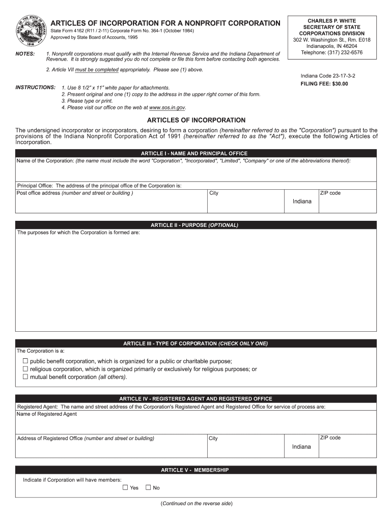  Form 4162 Indiana 2011