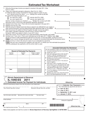 Estimated Income Tax Payments for Individuals  Form