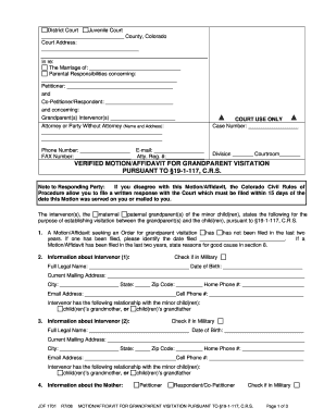 Sample Petition for Grandparent Visitation  Form