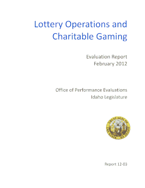 Lottery Operations and Charitable Gaming Lottery Operations and Charitable Gaming Legislature Idaho  Form