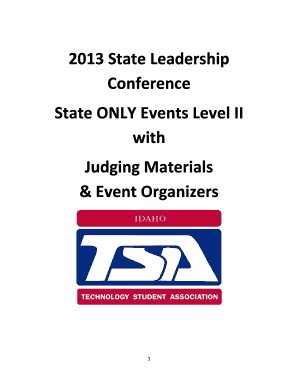 State Leadership Conference State ONLY Events Level II with Pte Idaho  Form