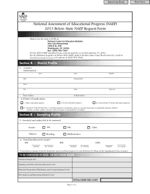 Below State NAEP Request Form PDF Idaho State Department Sde Idaho