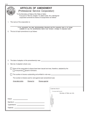 Arts of Amendmentprofessional Pmd  Form