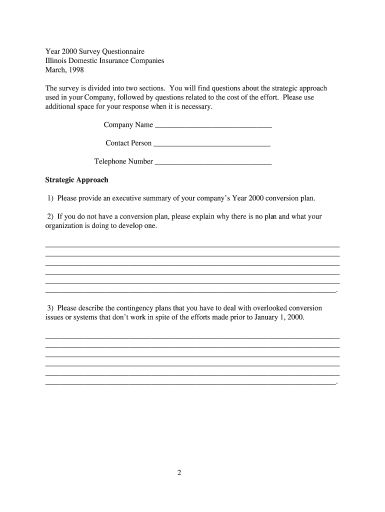 Year Survey Questionnaire CB 05 PDF Insurance Illinois  Form