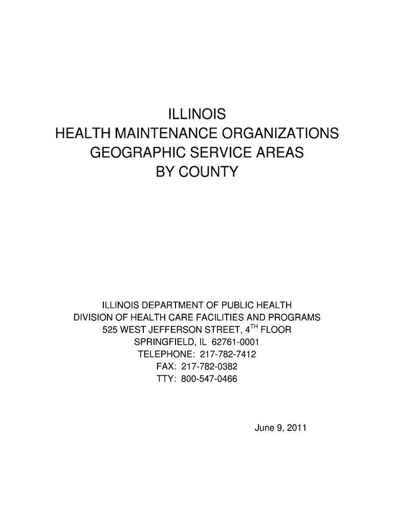 ILLINOIS HEALTH MAINTENANCE ORGANIZATIONS GEOGRAPHIC Insurance Illinois  Form