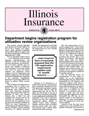 October IL Ins Newsletter PDF Insurance Illinois  Form