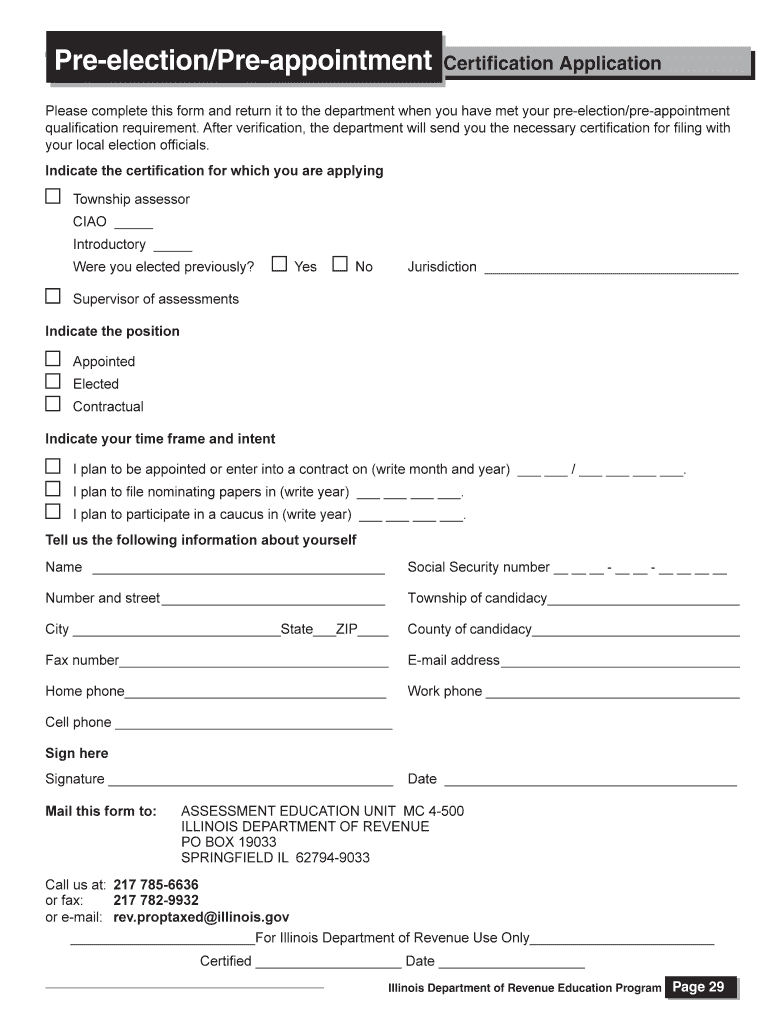 Pre ElectionPre Appointment  Form