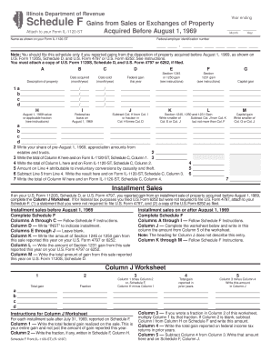 IL 1120 ST Schedule F Income Tax Business Small Business Tax Illinois  Form