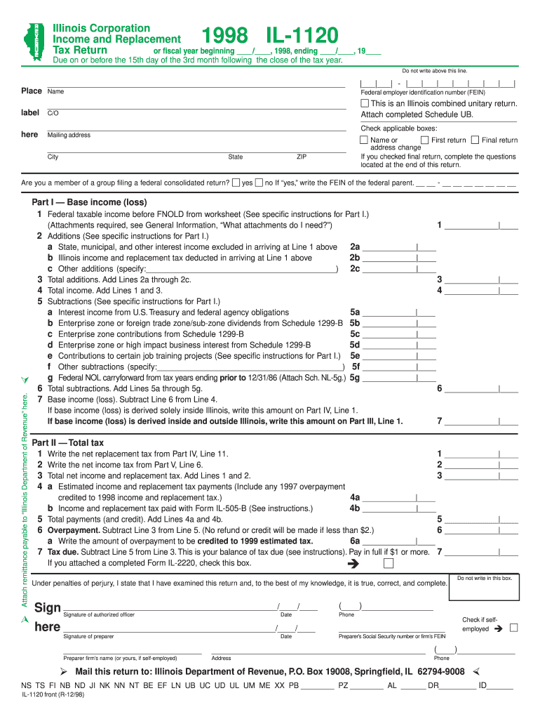  Il1120 Form 2019