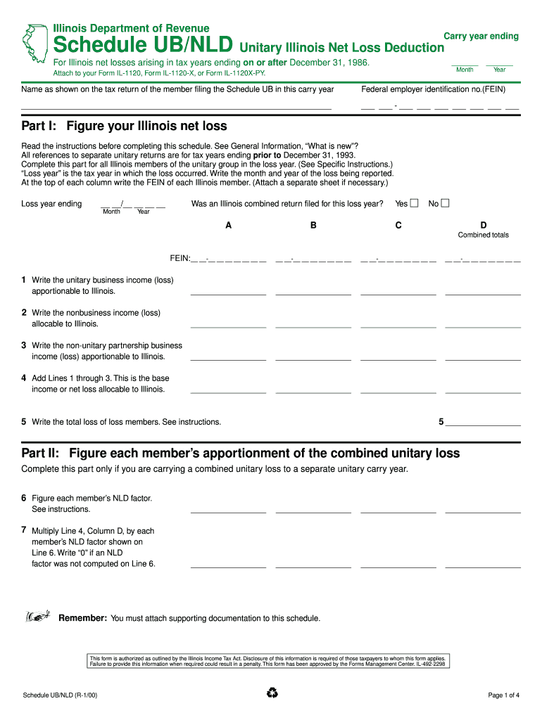 Schedule UBNLD Business Income Tax Corporate  Form