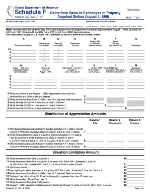 Schedule F Business Income Tax Fiduciary Tax Illinois  Form