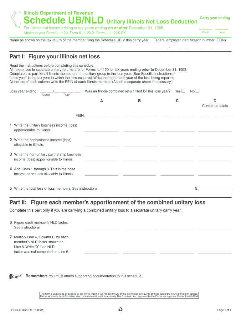 Schedule UBNLD Income Tax Corporate  Form