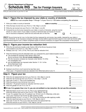 Schedule INS Income Tax Corporate  Form