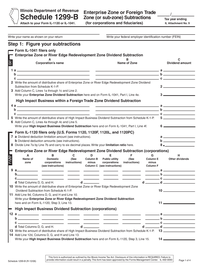 Schedule 1299 B Income Tax Corporate  Form