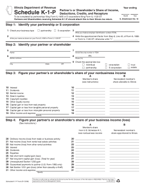 Schedule K 1 P Income Tax Business Tax Illinois  Form