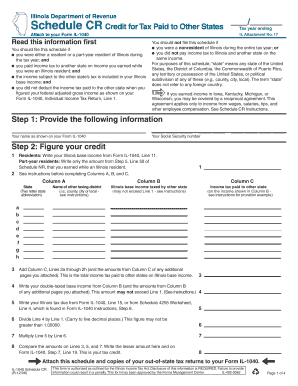 Schedule CR Income Tax Individual  Form