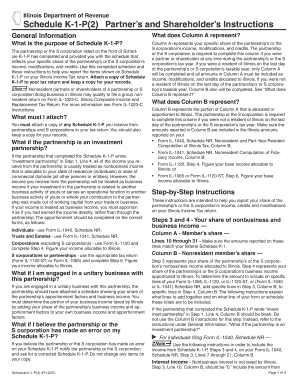Illinois Department of Revenue Schedule K 1 P2 Partner S and Shareholder S Instructions General Information What Does Column a R