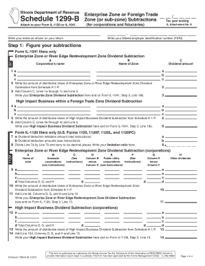 Illinois Department of Revenue Schedule 1299 B Attach to Your Form IL 1120 or IL 1041